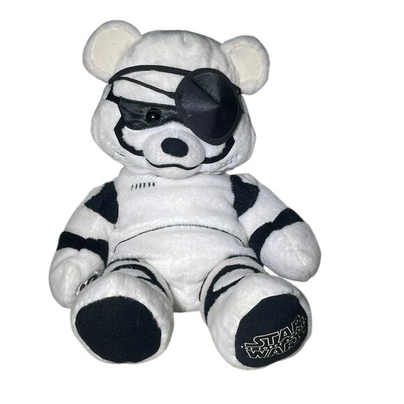 Build-A-Bear Pirate Stormtrooper Plush White Bear Star‎ Wars Costume Eye Patch - Picture 3 of 6